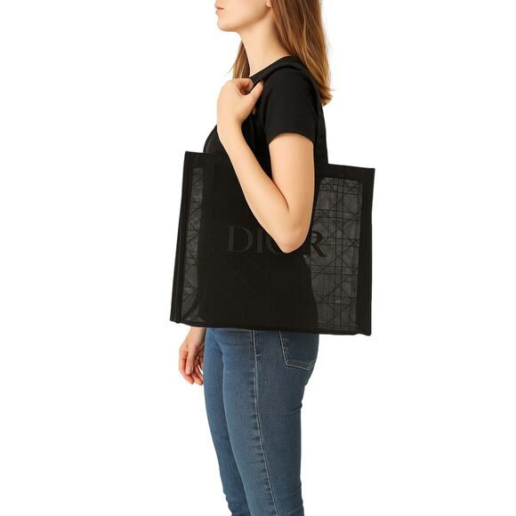 Christian Dior Black Mesh Tote Bag Promo 16x14x5 - Picture 1 of 6